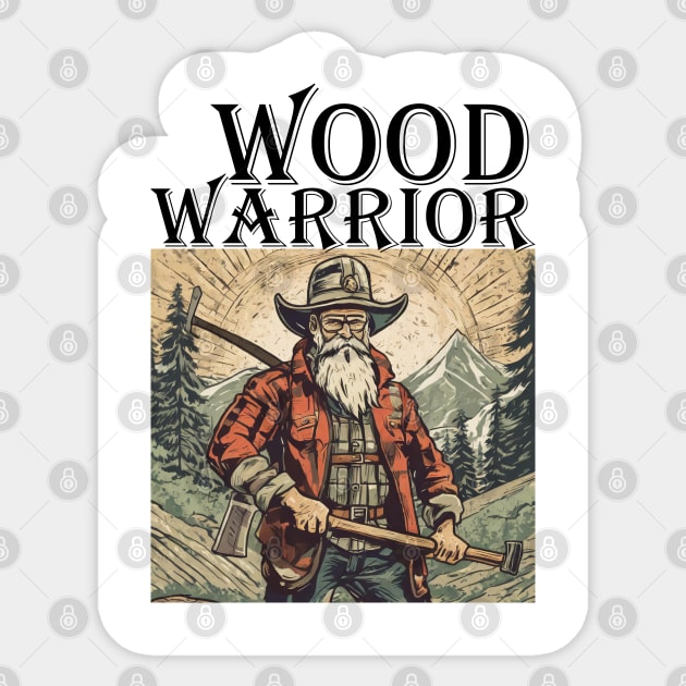 Wood Warrior Lumberjack Sticker by AmelieDior